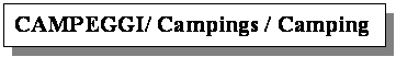 Casella di testo: CAMPEGGI/ Campings / Camping